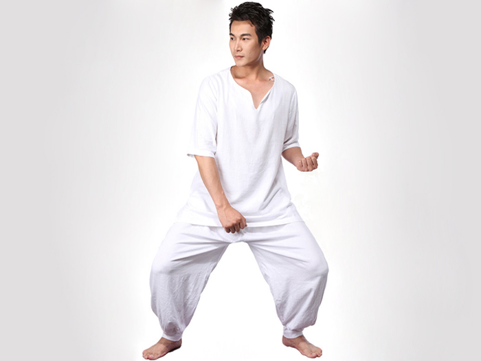 Tai Chi Clothing Set Casual Style White Detail image